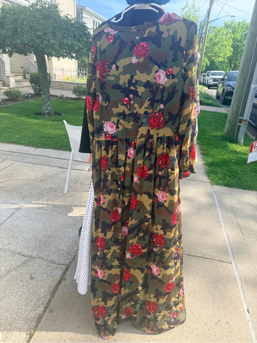 Camouflage Floral Maxi Dress - Green & Red